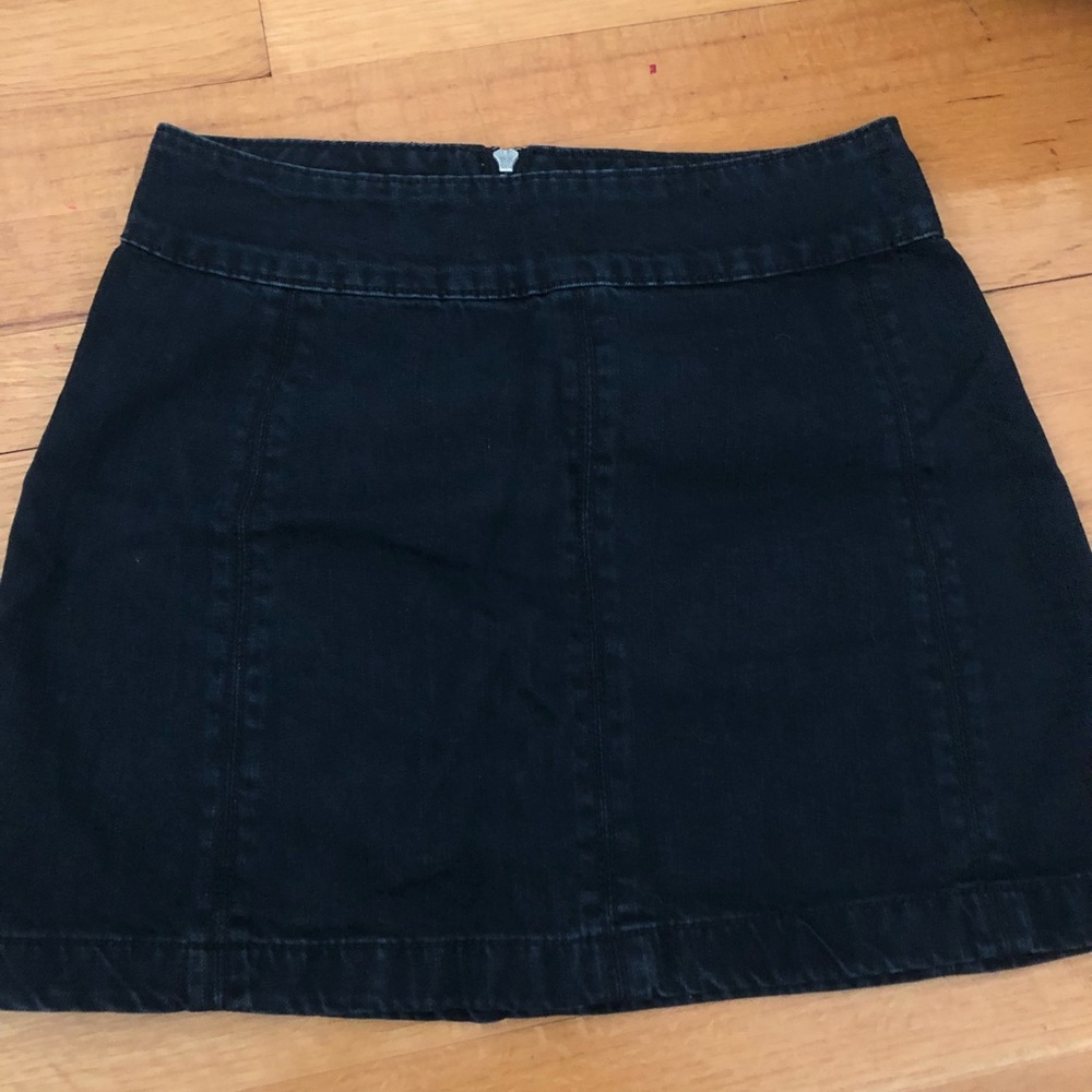 Free People black denim skirt